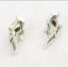 Coro clip earrings branch twig & vine design silver tone Coro clip earrings branch twig & vine design silver tone