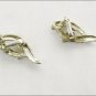 Coro clip earrings branch twig & vine design silver tone