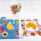 3 Australia Koala Map by Heil & Queensland handkerchiefs souvenirs