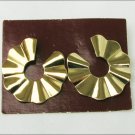 Avon pleated circle gold tone earrings 1 1/8" diameter pierced ears on card Avon pleated circle gold tone earrings 1 1/8" diameter pierced ears on card