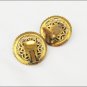 Bakelite earrings round open work with button center clips unmarked