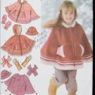 Simplicity 4812 girls poncho hat scarf mittens sizes 3 4 5 6 7 8