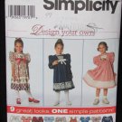 Simplicity 7411 girl's dress sizes 2 3 4 pattern variations