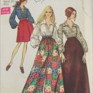 Simplicity 8550 misses pantskirt or skirt  blouse size 12 bust 34 vintage 1969 pattern