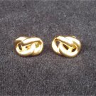 Napier post earrings gold tone double circle knot