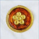 Tortoise shell pin vintage amber Lucite gold tone setting unmarked jewelry Tortoise shell pin vintage amber Lucite gold tone setting unmarked jewelry
