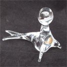 Murano glass seal with ball no sticker 5" tall 6" long clear mint Murano glass seal with ball no sticker 5" tall 6" long clear mint