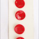 4 Schwanda red gold accent round glass buttons 3/4" on card Germany 4 Schwanda red gold accent round glass buttons 3/4" on card Germany