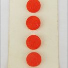 4 Schwanda red orange textured glass buttons 5/8" on card Germany 4 Schwanda red orange textured glass buttons 5/8" on card Germany