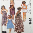 McCall 7616 girls dress jumpsuit size 7 B26