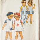 Simplicity 9840 toddler overalls dress hat sailor transfers size 1 vintage