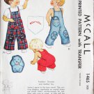 McCall 1465 vintage 1949 toddler child overalls size 3