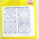Aunt Martha heart quilt block transfers package 3855