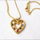 Accents by Hallmark heart pendant necklace gold tone