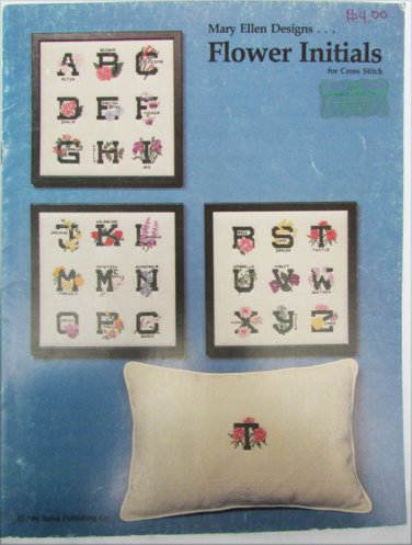 Flower Initials in cross stitch by Mary Ellen pattern booklet