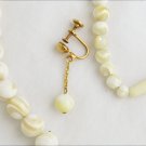 Mother of pearl necklace & earring demi parure set vintage