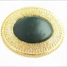 Buckle Day Lor USA green leather center in brass large oval 2 3/4 x 3 1/2 Buckle Day Lor USA green leather center in brass large oval 2 3/4 x 3 1/2