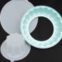 Tupperware light blue aqua jello mold with W lid 6 cup like new