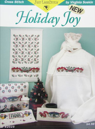 Holiday Joy cross stitch patterns for sweaters towels from Just Cross Stitch