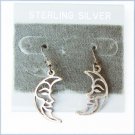 Sterling half moon dangle earrings pierced ears Sterling half moon dangle earrings pierced ears