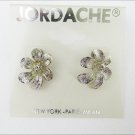 Jordache silver tone flower sparkle earrings original card new Jordache silver tone flower sparkle earrings original card new