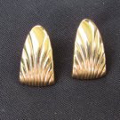 Monet earrings gold tone tooled nice signed jewelry pierced ears Monet earrings gold tone tooled nice signed jewelry pierced ears