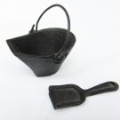 Metal coal bucket and miniature shovel black iron dollhouse doll house Metal coal bucket and miniature shovel black iron dollhouse doll house
