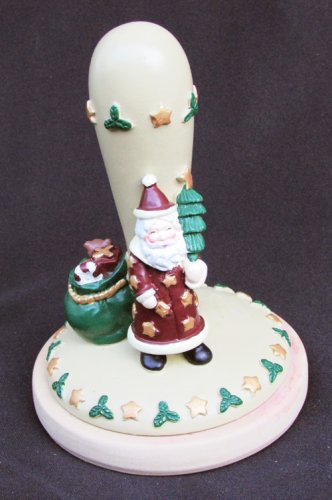 Cookie Art Stamp Santa Face Bottom with Christmas Tree Brown Bag