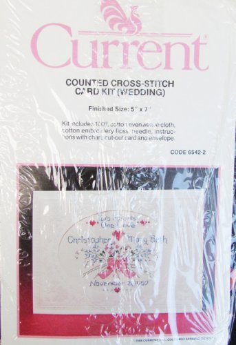 Current cross stitch kit wedding congratulations card 5 x 7"