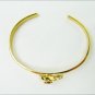 Cuff bracelet light purple center stone gold tone jewelry unmarked