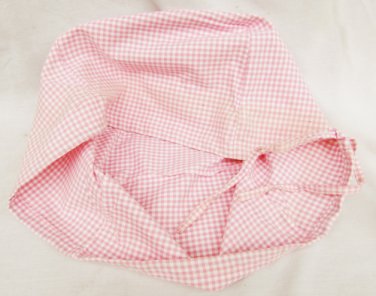 Basket liner pink white check fabric fits Longaberger 10" square basket