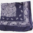 Navy bandana Fast Color all cotton ood 20 x 21" paisley pattern good Navy bandana Fast Color all cotton ood 20 x 21" paisley pattern good