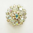 Vintage circle pin iridescent pronged rhinestones and beads 1 1/4" diameter Vintage circle pin iridescent pronged rhinestones and beads 1 1/4" diameter