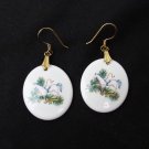 Porcelain earrings with horse images pierced ears dangles