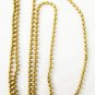 Brass bead linked long necklace vintage 34" wear as double loop