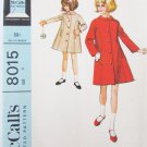 McCall 8015 girls coat size 6 breast 24 vintage 1965 pattern