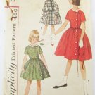 Simplicity 4063 girls vintage dress size 7 off center button full skirt