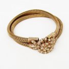 Rhinestone clasp serpentine like bands vintage bracelet