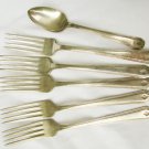 Jefferson silverplate 5 forks 1 spoon used as is
