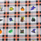 Halloween fabric pumpkins witches bats squares 44" wide firm cotton
