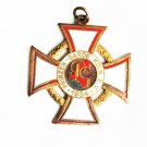Prinzen Garde Kohn 1934 brass metal necklace pendant white red enamel paint old Prinzen Garde Kohn 1934 brass metal necklace pendant white red enamel paint old