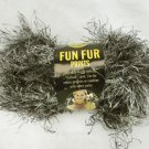 Lion Fun Fur Prints black gray skein full 1 1/2 ounce Lava color Lion Fun Fur Prints black gray skein full 1 1/2 ounce Lava color