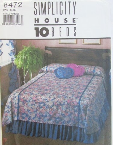 Simplicity 8472 instructions for 10 different style bed covers