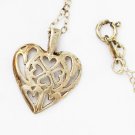 Sterling heart necklace pierced metal 4 center heart design 18" delicate chain Sterling heart necklace pierced metal 4 center heart design 18" delicate chain