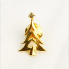 Avon lapel pin gold tone tree rhinestone star top Festive Lights Avon lapel pin gold tone tree rhinestone star top Festive Lights