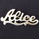 ALICE iniitial pin silver tone 1 3/8" wide ALICE iniitial pin silver tone 1 3/8" wide