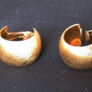Avon clip earrings tooled gold tone 1/2" wide small hoops Avon clip earrings tooled gold tone 1/2" wide small hoops