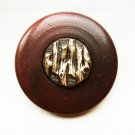 Bakelite brown button metal center vintage shank style Bakelite brown button metal center vintage shank style
