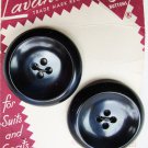 Lavahorn le Chic dark navy 4 hole buttons set of two vintage 1 3/8" on card USA Lavahorn le Chic dark navy 4 hole buttons set of two vintage 1 3/8" on card USA