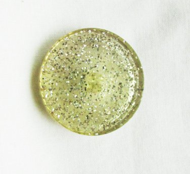 Lucite clear with gold speckles button shank style 1 3/8" diameter